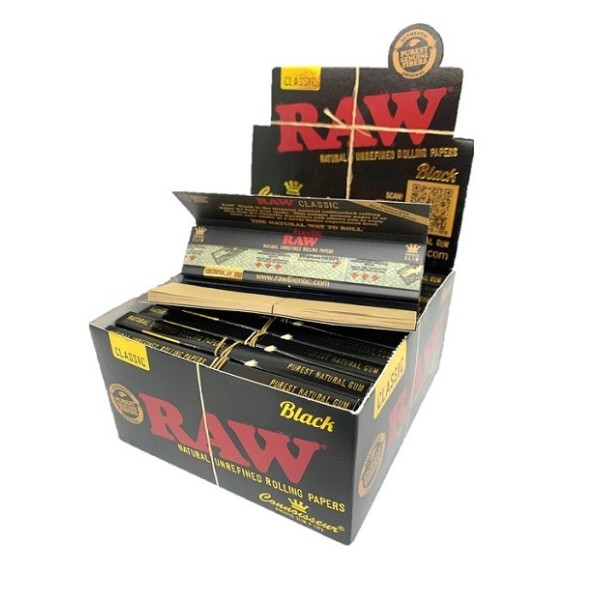 Black Connoisseur Rolling Papers and Tip - RAW | Kingsize Slim