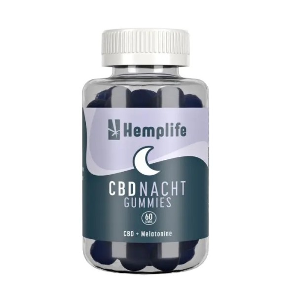 CBD Night Gummies - Hemplife | CBD + Melatonin | 60pcs/jar