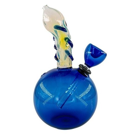 Blue Bulb Bong | 14cm | Small Glass