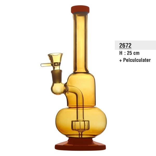 Glass Bong Amber Percolator | 25cm