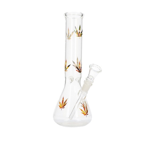 Glass Bong Conical Weed Leaf | 26cm