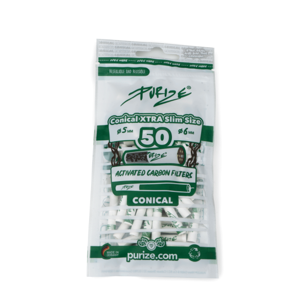 Xtra Slim Carbon Filter Tip - Purize | 50 Pieces